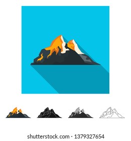 Vector illustration of mountaineering and peak sign. Collection of mountaineering and camp stock symbol for web.