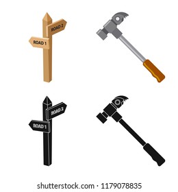 Vector illustration of mountaineering and peak symbol. Collection of mountaineering and camp vector icon for stock.