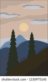 Vector illustration of mountains