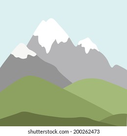 vector illustration with mountains 