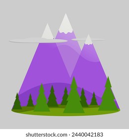Ilustración vectorial con las montañas