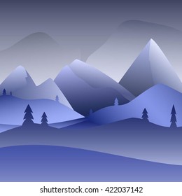 Vector illustration with mountains