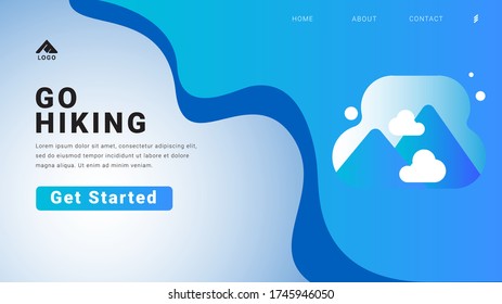Vector illustration, Mountains,  Banner, web, landing page design