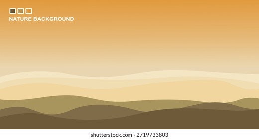 Ilustração vetorial de montanhas e céu azul. Fundo simples do vetor da paisagem natural adequado para mídias sociais, aplicativos móveis, web, e publicidade. Vista noturna.