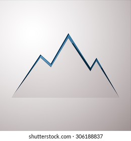 vector illustration of mountains, cut paper mountain, mountain logo, mountain design, mountain concept