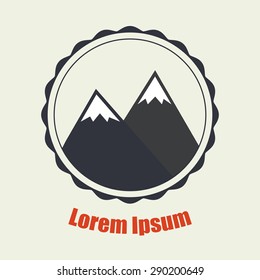 Vector illustration of mountains icon
