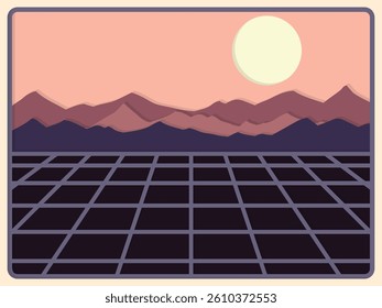 vector illustration of mountains. Layered paper cut style, Shadow Box 