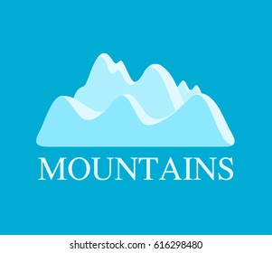 Vector Illustration of Mountains in Light Blue color. Landscape pf Rocks for Travel Company.