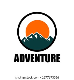 Vector illustration of mountains and logo design concepts for recreational or camper sports and adventure