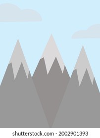 vector illustration of mountains mountain landscape snow peaks