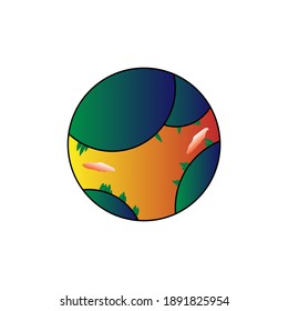 Vector illustration of mountains and sky views