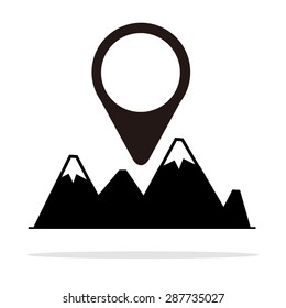 vector illustration of mountians silhouette. Pin on the mountians.