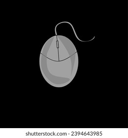 Vector illustration of mouse with black background 