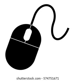 Vector Illustration of a Mouse Black in Color Icon
