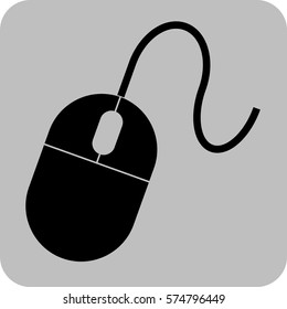 Vector Illustration of a Mouse Black in Color Icon
