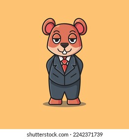 vector illustration of a mouse character wearing a suit and tie