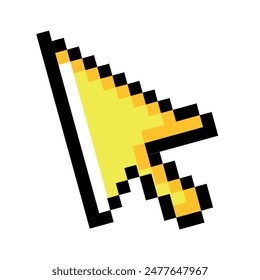 Vector illustration of mouse cursor icon in pixel art for websites and graphic resources.