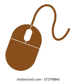 Vector Illustration of Mouse Icon in Brown
