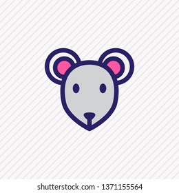 Vector illustration of mouse icon colored line. Beautiful animal element also can be used as rat icon element.