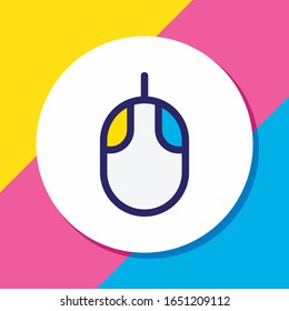 Vector illustration of mouse icon colored line. Beautiful bureau element also can be used as scrolling icon element.