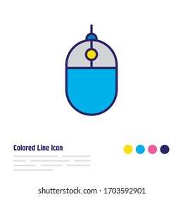 Vector illustration of mouse icon colored line. Beautiful technology element also can be used as scrolling icon element.