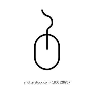 Vector illustration of mouse icon, computer mouse icon, hardare, line icon on isolated white background.