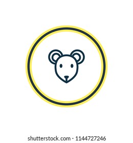 Vector illustration of mouse icon line. Beautiful zoo element also can be used as rat icon element.