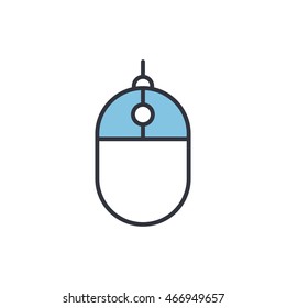 Vector Illustration Of Mouse Icon. Mono Color Image In Modern Thin Line Design. Eps10 Format Sign For Web Graphics. Isolated On White Background.