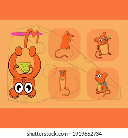 vector illustration of mouse as mascot design in bundle