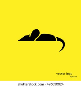 Vector illustration of mouse on yellow background. EPS 10.