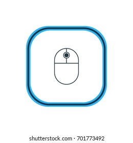 Vector Illustration Of Mouse Outline. Beautiful Computer Element Also Can Be Used As Cursor Manipulator Element.