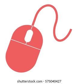 Ilustración vectorial de un ratón rosado en el icono de color
