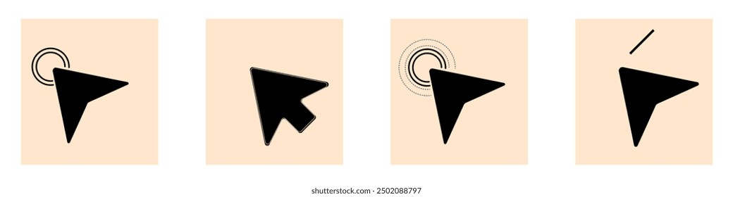 Vector illustration mouse pointer icon. Click point computer cursur icons. 