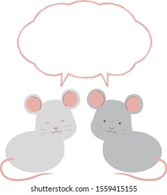 Vector illustration of a mouse with a taste of handwriting style