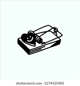 vector illustration of a mousetrap