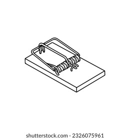 vector illustration of a mousetrap