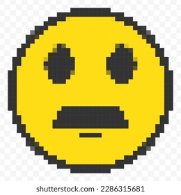 Vector illustration of moustache emoticons in a pixel art 8 bit video game style. Simple design on transparent background (PNG).