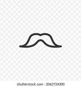 Vector illustration of moustache icon in dark color and transparent background(png).