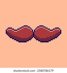 Vector Illustration of Moustache with Pixel Art Design, perfect for game assets themed designs