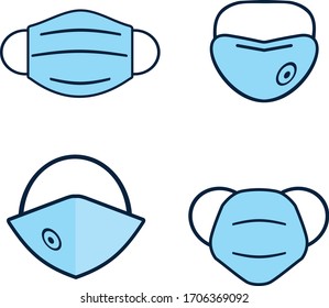 Vector illustration Mouth guard Mask Medicine Vector Icon Flat Design