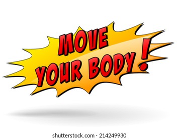 Vector illustration of move your body yellow star icon concept