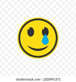 Vector illustration of moved emoticons. Colored icons for website design .Simple design on transparent background (PNG).