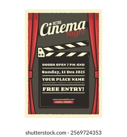 Vector illustration of Movie Festival Flyer Template Design