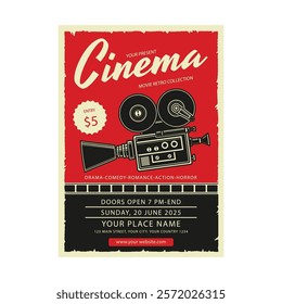 Vector illustration of movie festival flyer poster template design