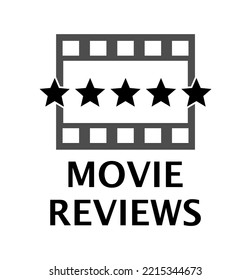 Vector Illustration Of Movie Reviews Icon On White Background.