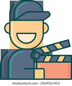 Vector illustration of movie staff, perfect for depicting film production, crew roles, and cinematic teamwork, highlighting the collaborative spirit of the entertainment industry