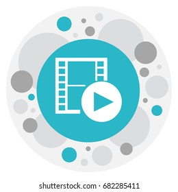 Vector Illustration Of Movie Symbol On Recorded Media Icon. Premium Quality Isolated Record Element In Trendy Flat Style.