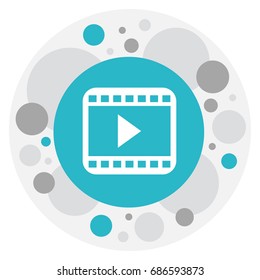 Vector Illustration Of Movie Symbol On Start Video Icon. Premium Quality Isolated Movie Player Element In Trendy Flat Style.