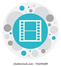 Vector Illustration Of Movie Symbol On Frame Tape Icon. Premium Quality Isolated Filmstrip Element In Trendy Flat Style.