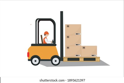 Vector illustration of a moving box for shipping separately on white background.